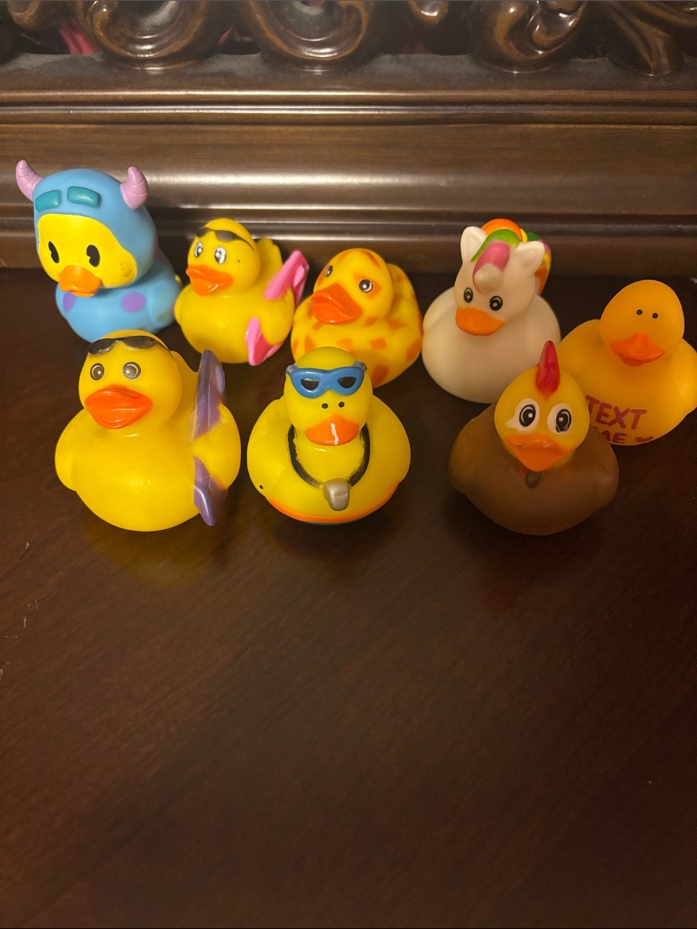Assorted Yellow Rubber Duck Toy Set of 8